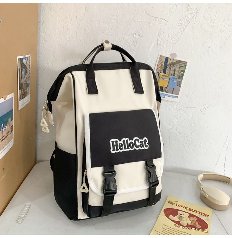 Kinderrucksäcke College-Stil Kontrastfarbe Studentenrucksack Weiblich New Forest Style Kleiner frischer Rucksack Beliebter Nylonrucksack_voghion.com