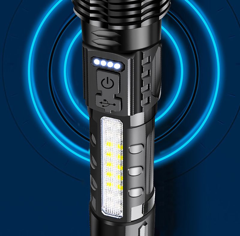PowerfulXHP50LEDFlashlightWaterproof18650TorchWithSideLight7ModesCampingFishingLanternUSBRechargeableZoomLamp_voghion.com