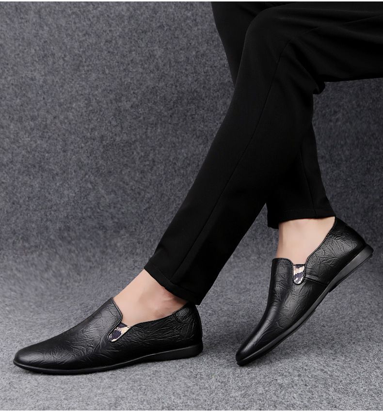 Herrenschuhe, gemusterte Lederschuhe, Freizeitschuhe, Slipper mit Lochmuster, Fahrschuhe für Herren_voghion.com