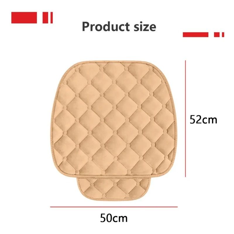The Plush Cover Warm And Soft 2pcs Seat Cushion Anti-slip Chair Protection Pad Is Suitable For Most Car Models_voghion.com