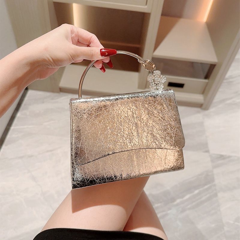 New Bright Leather Flap Dinner Banquet Gold Bracelet, Handbag, Evening Dress Bag, Party Bag_voghion.com