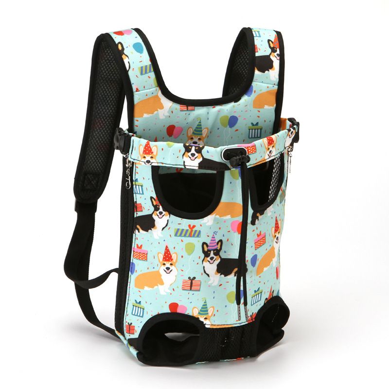Carrier Outdoor Portable Chest Teddy Cat Canvas Denim Bag Pet Backpack_voghion.com