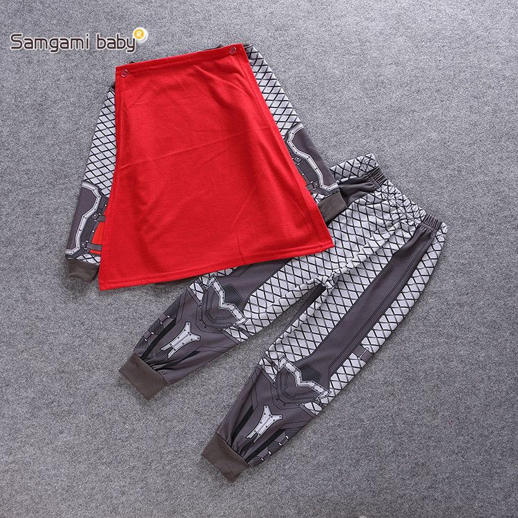 Ropa infantil de primavera y otoño para niños, conjunto de pijama de 2 piezas para fiesta de Halloween, traje de casa con forma de héroe_voghion.com