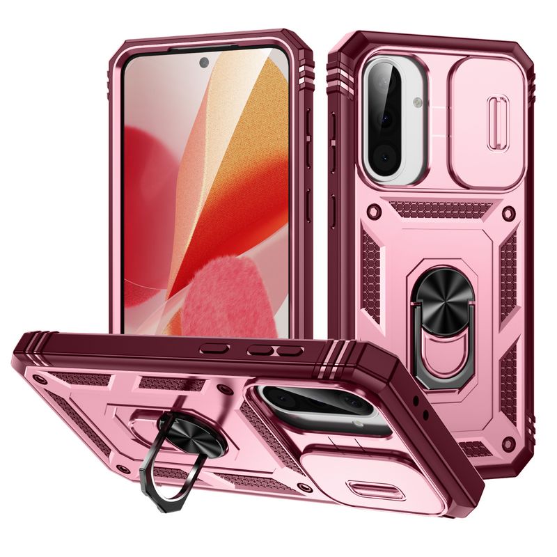 Case For Samsung Galaxy A56 A36 5G Build In 360° Slide Camera Rotating Ring Kickstand Military Grade Protective Cover_voghion.com