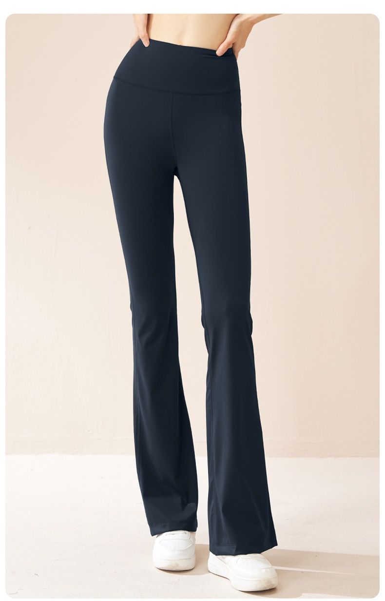 RenMou Juyitang Wide-Leg High-Waist Hip-Lifting Tummy-Control High-Elastic Seamless Slimming Yoga Flared Pants_voghion.com