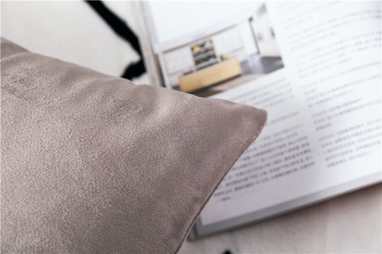 Nordic light luxury solid color thickened Dutch velvet pillow colorful plush sofa cushion bedside cushion_voghion.com