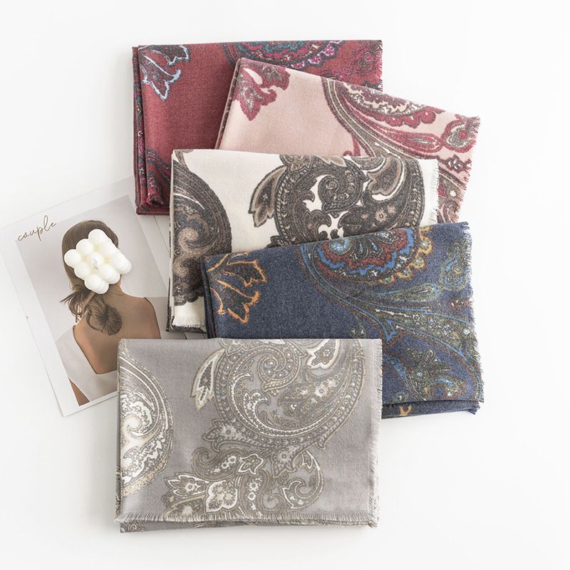 Scarf Autumn and Winter Cashew Nut Printing Female Imitation Cashmere Shawl Thickened Warm and Cold-proof Scarf_voghion.com