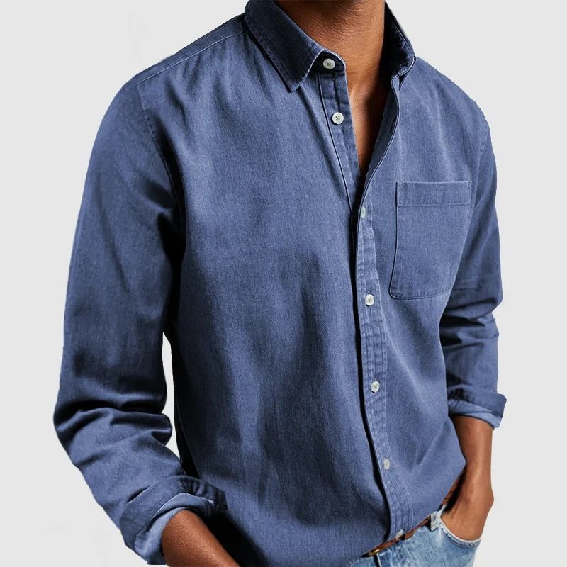 Camicia da uomo a maniche lunghe con risvolto 2024 nuova_voghion.com
