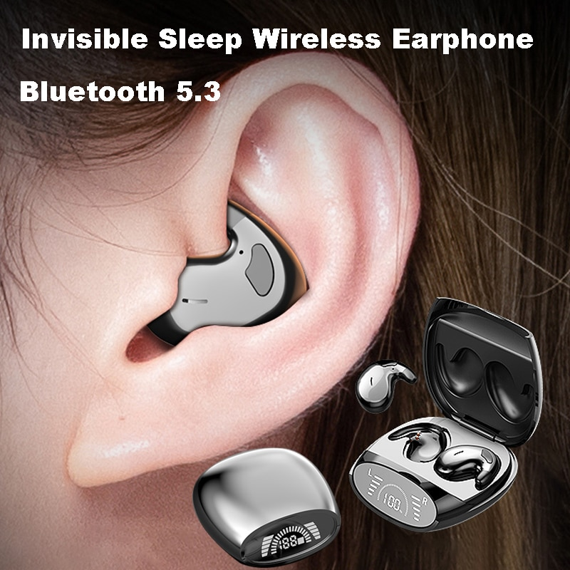 Sleep Invisible Earbuds Tiny Mini Headphones Hidden Noise Cancelling TWS Wireless Headsets Sports Stereo Bluetooth 5.3_voghion.com