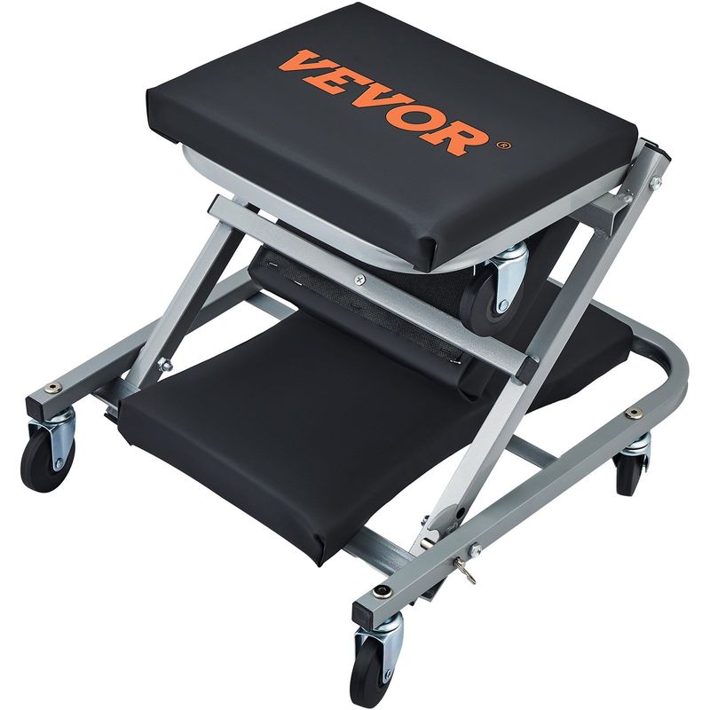 VEVOR 2 in 1 Z Creeper Seat Rolling Chair Auto Mechanics Shop Garage Work Stool_voghion.com