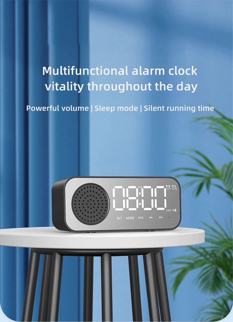 Neu Bluetooth Wecker Lautsprecher Englisch Desktop Tragbare Bluetooth Uhr Karte Lautsprecher Kompakte_voghion.com