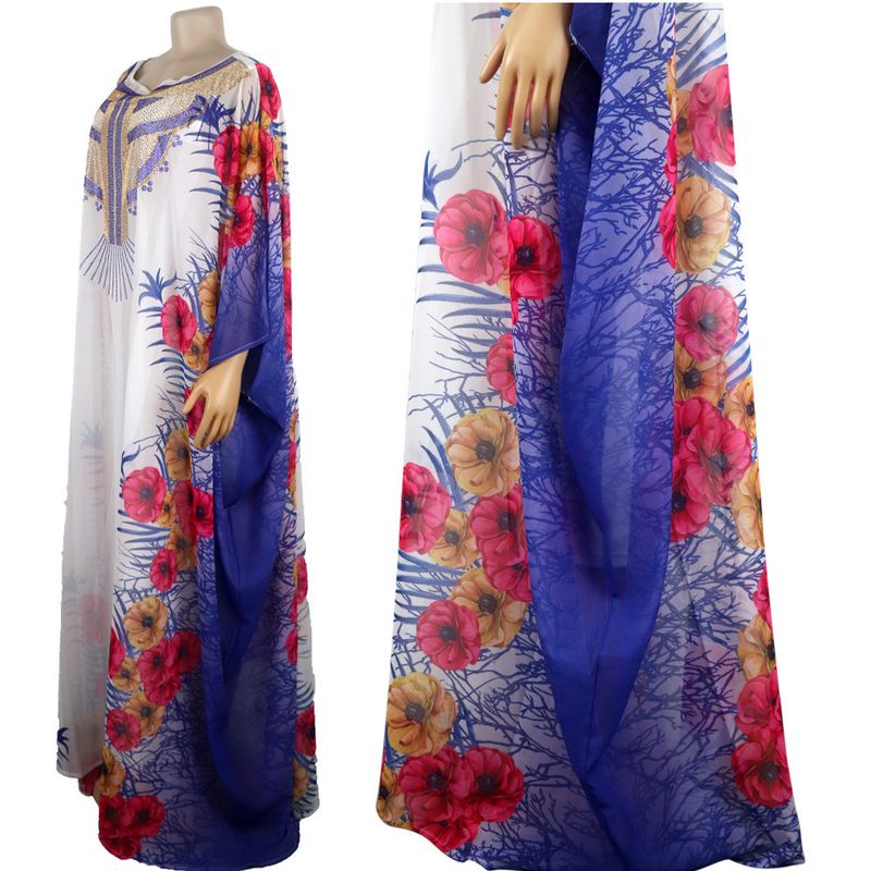 Vêtements pour femmes, vêtements de style ethnique africain, grande jupe trapèze en mousseline de soie, impression numérique à diamant chaud et lourd avec groupe intérieur_voghion.com