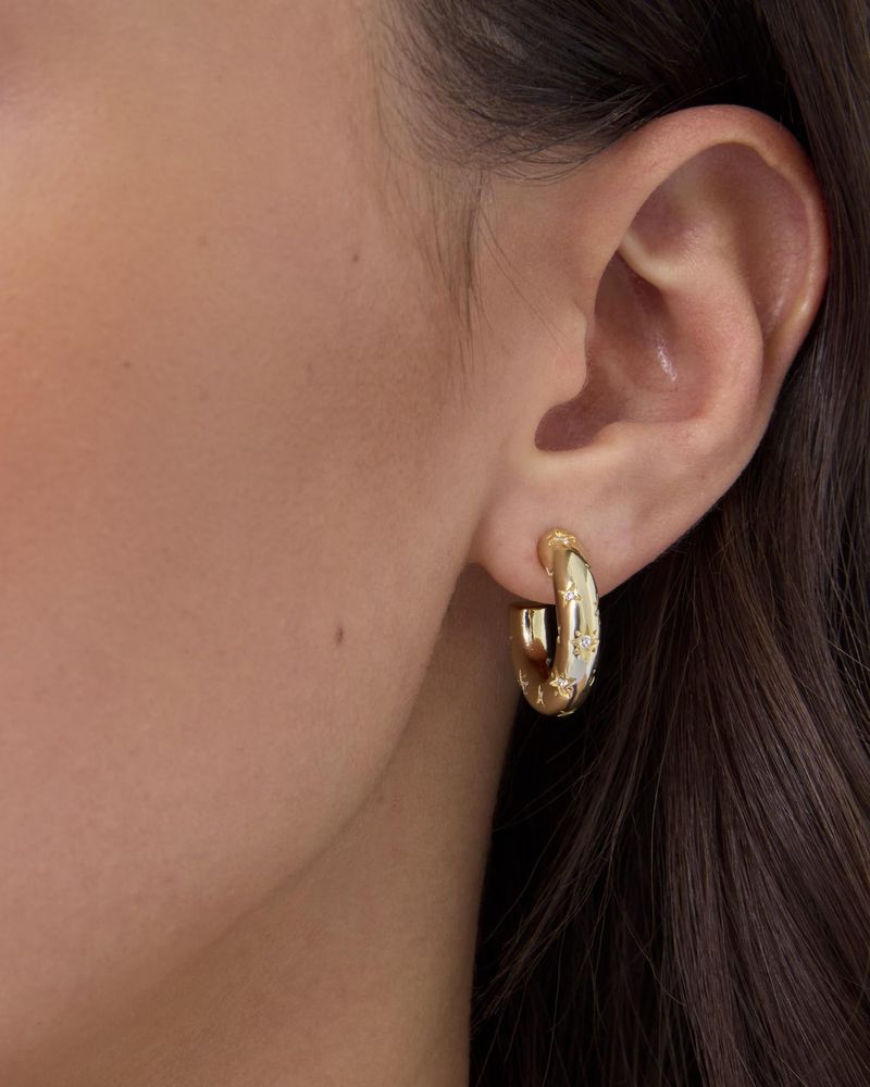 Hot Selling Light Luxury Personality Metal Style Broken Zirconium C Shaped Star And Moon Earrings For Women Niche Design Earrings_voghion.com