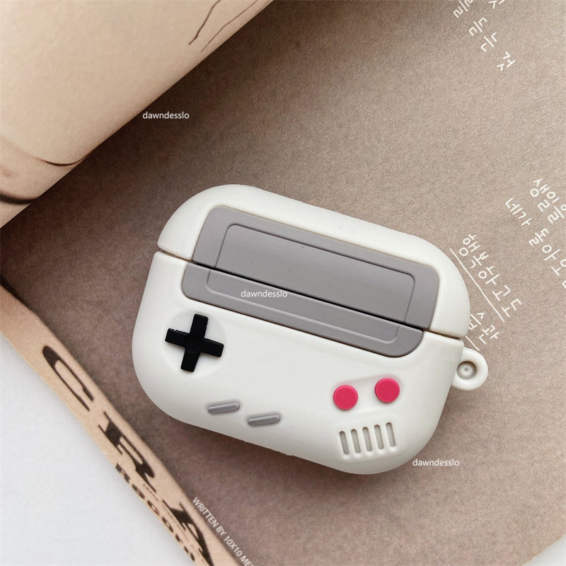 Per AirPods Pro 1 2 Custodia per auricolari da gioco retrò alla moda per Airpods Pro 1 2 Custodia per cuffie in silicone Gameboy 3D carina con portachiavi_voghion.com