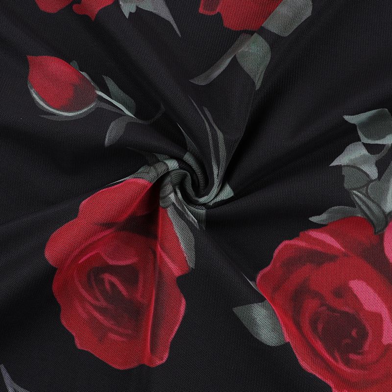 Women's Clothing Fashion Mesh Printed Tube Top Skirt Suit Summer New Slim Fit_voghion.com