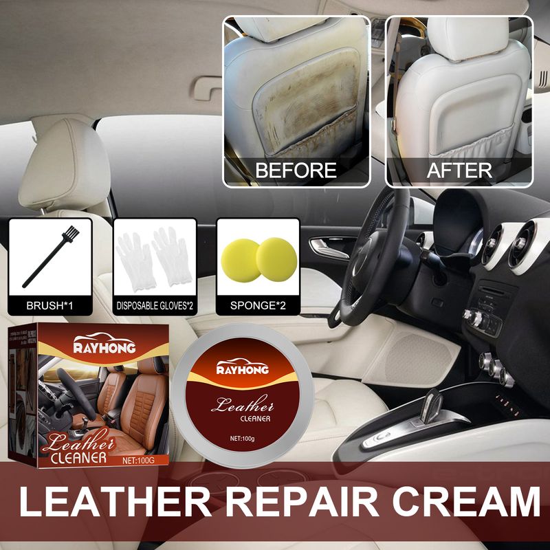 Rayhong Leather Cleaning And Repair Cream, Sofa Leather Care Agent Decontamination Cleaning Agent Maintenance Care Cleaning_voghion.com