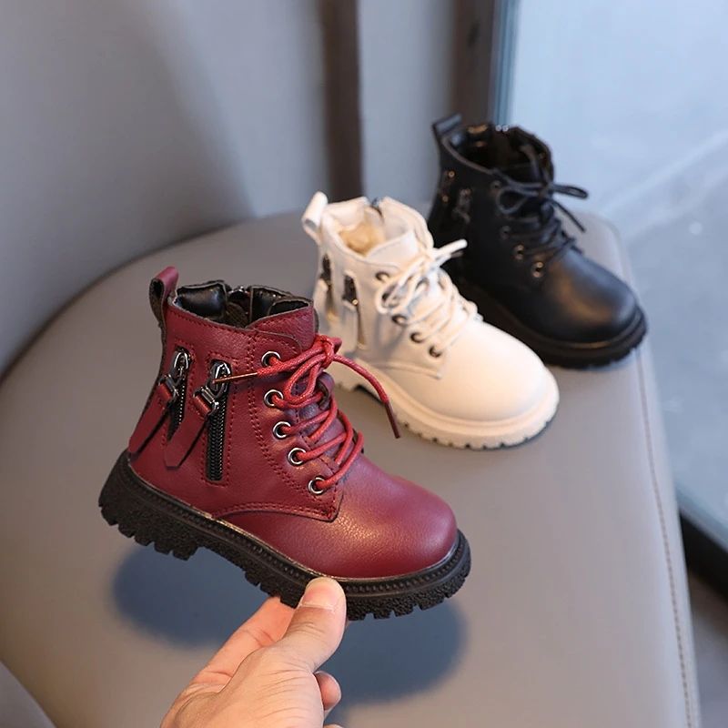 Gummi Kinder Jungen Flut Herbst Winter Warme Baumwolle Knöchel für Kindergarten Mädchen Kinder Stiefel Doppel Zip Neue_voghion.com