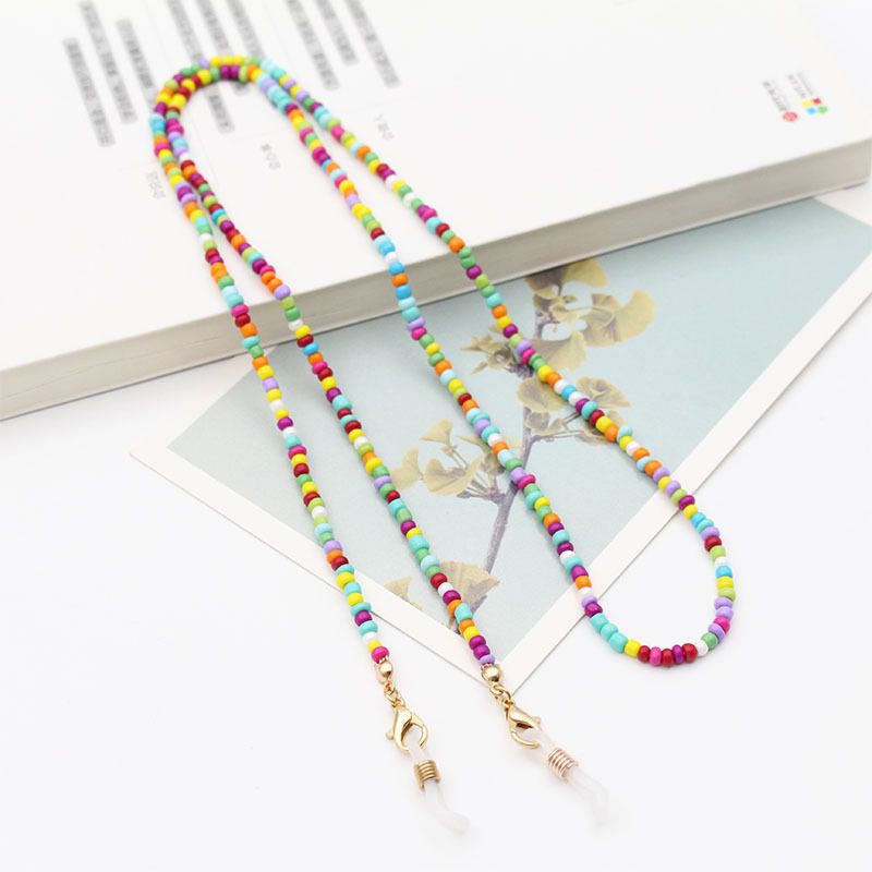 Japanese And Korean Colorful Mixed Rice Beads High-End Glasses Anti-Drop Mask Chain_voghion.com