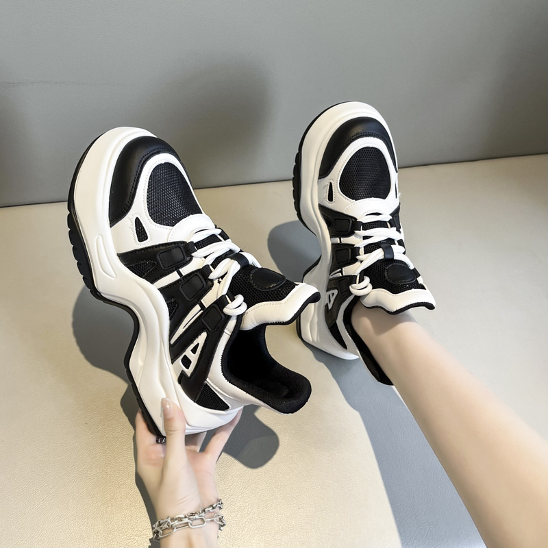 Scarpe da papà 2023 nuova versione coreana della stella con le stesse scarpe sportive casual alla moda con fondo spesso a forma di arco, scarpe da donna alla moda all'ingrosso_voghion.com