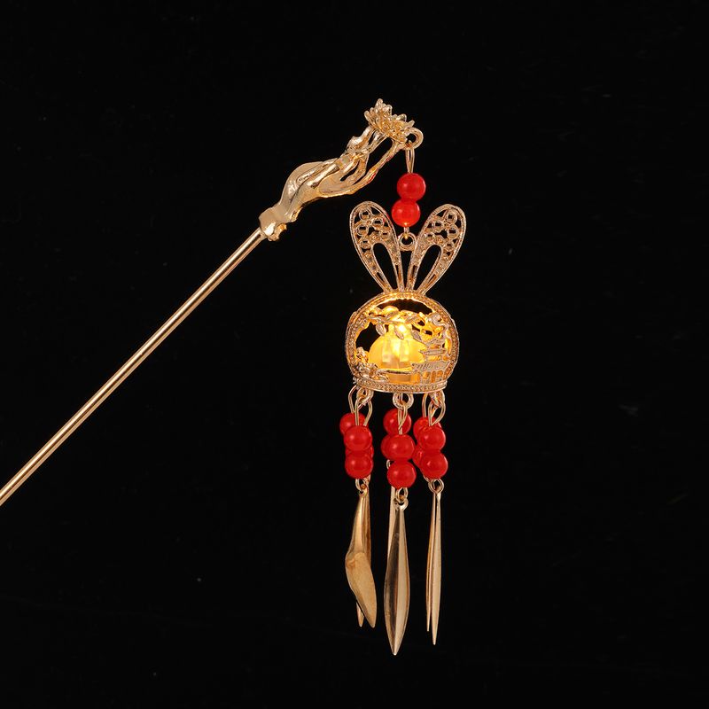 Lanterna da palazzo con nappa, forcina luminosa di alta qualità, ornamento per capelli Hanfu in stile antico da donna, nuovo accessorio versatile_voghion.com