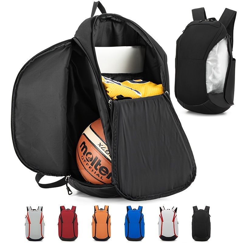 Large Capacity Basketball Backpack With Wet Dry Compartments, High Quality Fabric, Multiple Mesh Pockets And Sports_voghion.com