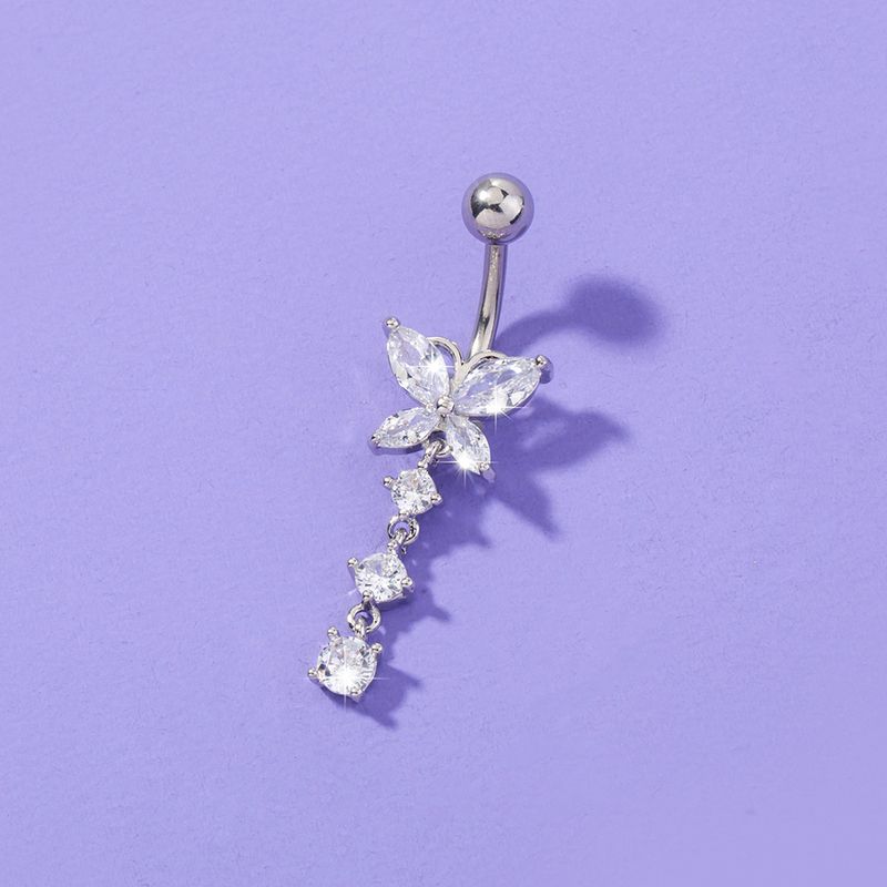 Europäischer und amerikanischer Zirkon-Bauchnabelnagel-Schmetterlings-Bauchnabelring-Piercingschmuck_voghion.com