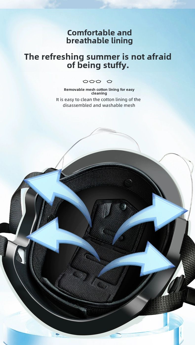 Casco per veicoli elettrici, protezione solare estiva da uomo e da donna, casco leggero per veicoli elettrici, mezzo casco_voghion.com