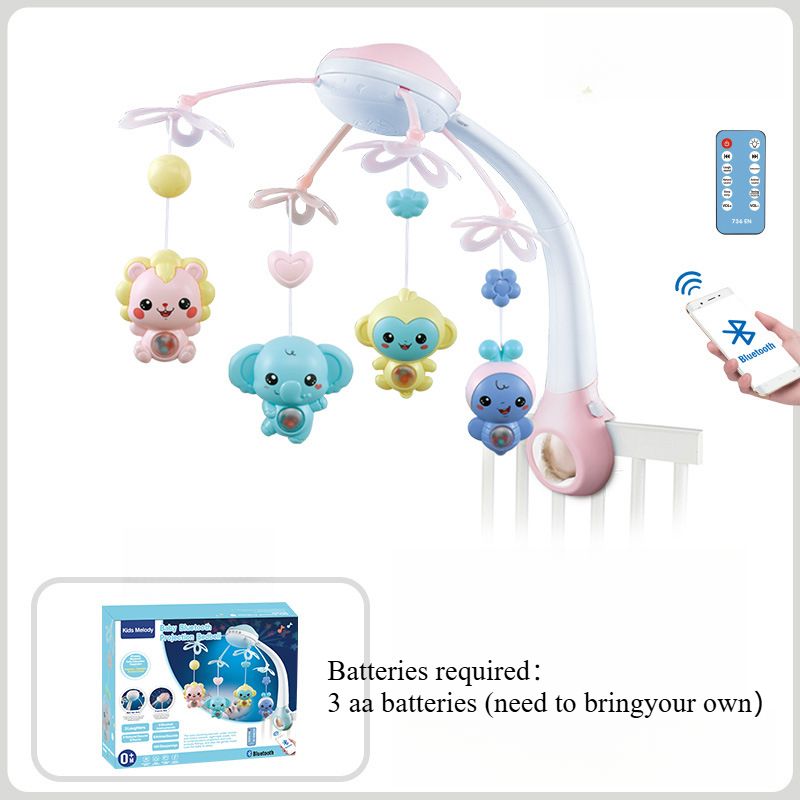 Hot-selling Music Rotating Projection Remote Control Bed Bell Toy 0-12 Months Newborn Baby Educational Early Education Rattle_voghion.com