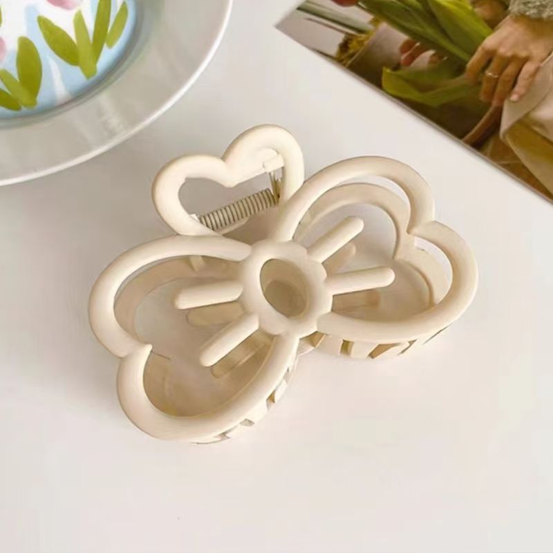 1pc Multi-color Cute Hollow Cat Face Bow Hairpin, High-end Medium Size Mattee Grab Clip, Sweet Love Hairpin Half-tie Hair Claw_voghion.com