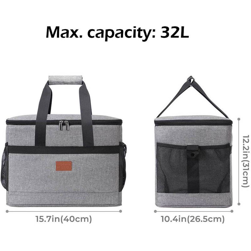 32L zachte koeltas met harde voering Grote geïsoleerde picknicklunchtas Koeltas voor kamperen BBQ Familie Buitenactiviteiten_voghion.com