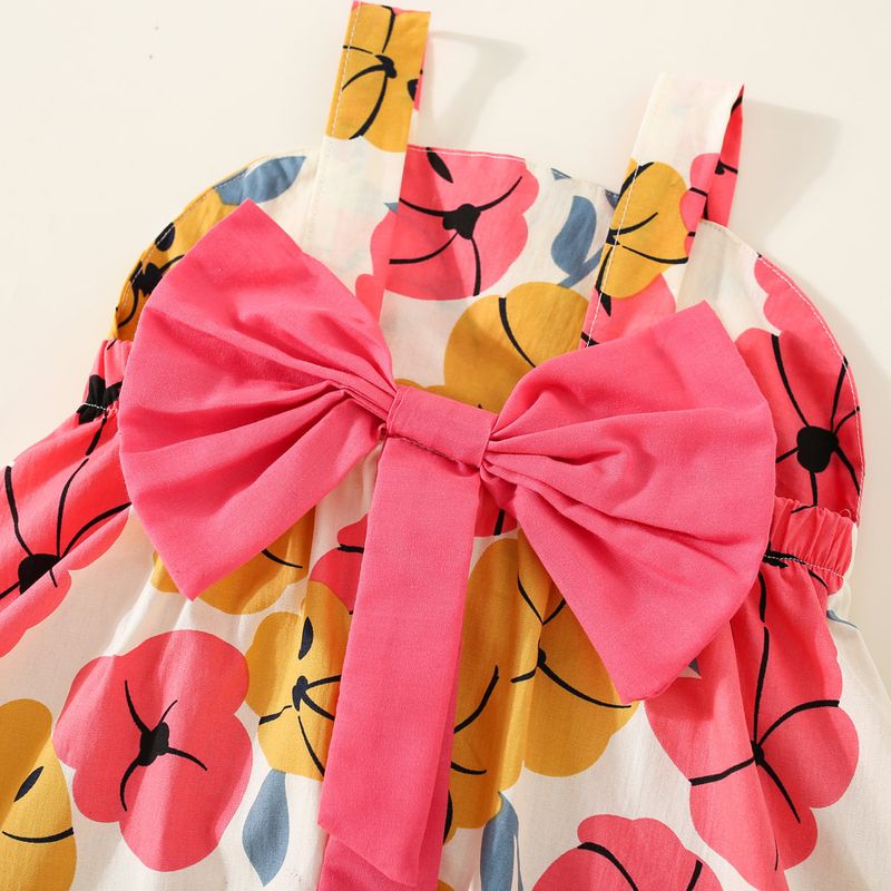 Vestito da bambina con fiocco sul retro e cappuccio con grande fiore_voghion.com