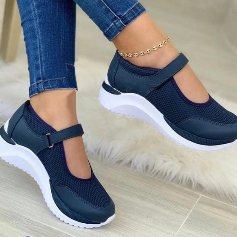 Moda donna vulcanizzata S piattaforma tinta unita appartamenti scarpe da donna casual zeppe traspiranti da donna che camminano_voghion.com