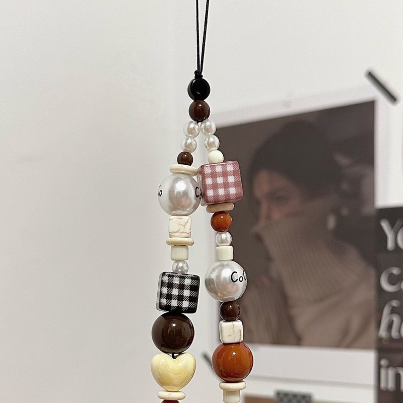 Unschlagbare Qualität Original Beflockung Bär Braun Handy Shell Für IPhone Lanyard Ins Nische Stil Kette Perlen Tasche Ornamente frauen_voghion.com