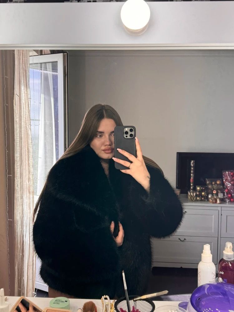 Damenbekleidung Eleganter Kunstpelzmantel, warmer Wintermantel mit gekerbtem Kragen und Taschen (Weiß-Schwarze Spitze, Kaffee, Beige, Schwarz, Beige-Kaffee) S-XXL_voghion.com