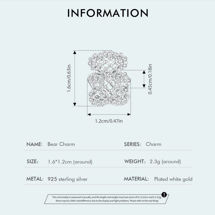 Pandantiv Ursuleț din Argint Sterling, SCC2863_voghion.com