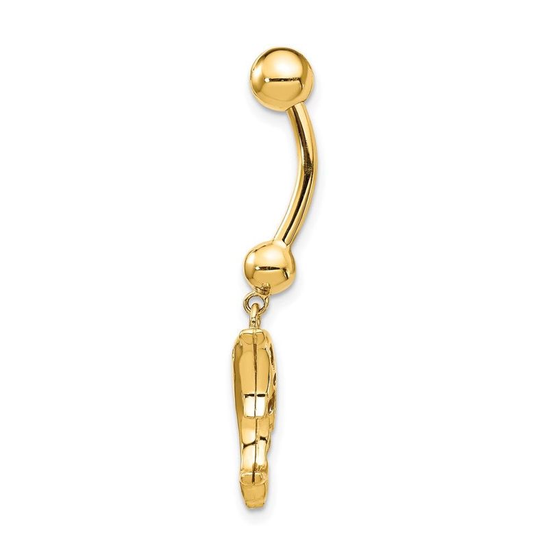 14k 14 Gauge Dolphin Dangle Belly Ring_voghion.com