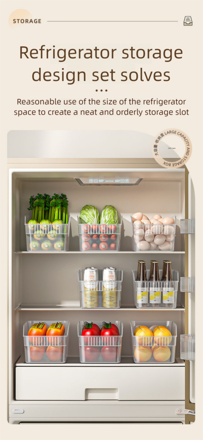 Yele Frigorifero Cassetto Trasparente Tipo Birra Cestello Portaoggetti Cucina Classificazione Verdura Frutta Uova Mantenimento Freschezza_voghion.com