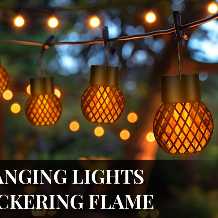 Lanterne solari a fiamma sospese - Luci a sfera a LED per esterni in stile europeo con illuminazione da 6 a 12 ore, interruttore manuale (modello DC8161, bianco caldo e ambra)_voghion.com