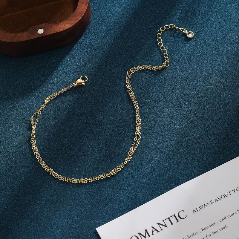 14K Gold Plated Ancient Style Lip Chain Niche Design Minimalist Exquisite High-end Sense Personalized Beach Vacation_voghion.com