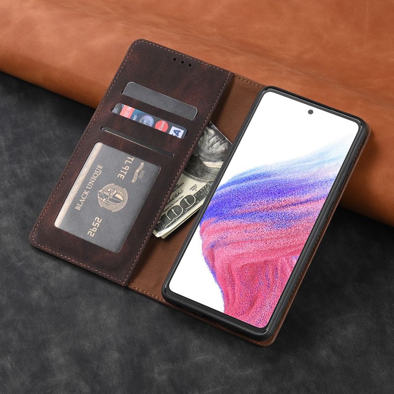 Funda tipo libro de cuero con tapa para Samsung Galaxy S23, S22, S21, S20 FE, S24 Plus, S25 Ultra, tarjetero, funda protectora_voghion.com
