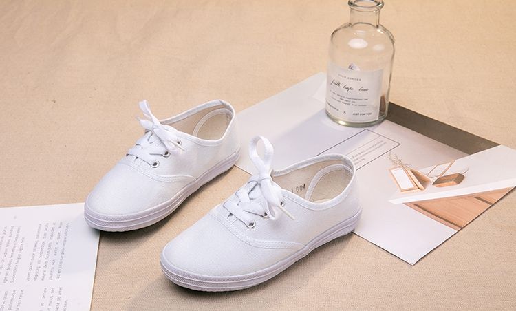 Kinder Canvas Schnürsenkel 61 Weiße Schuhe_voghion.com