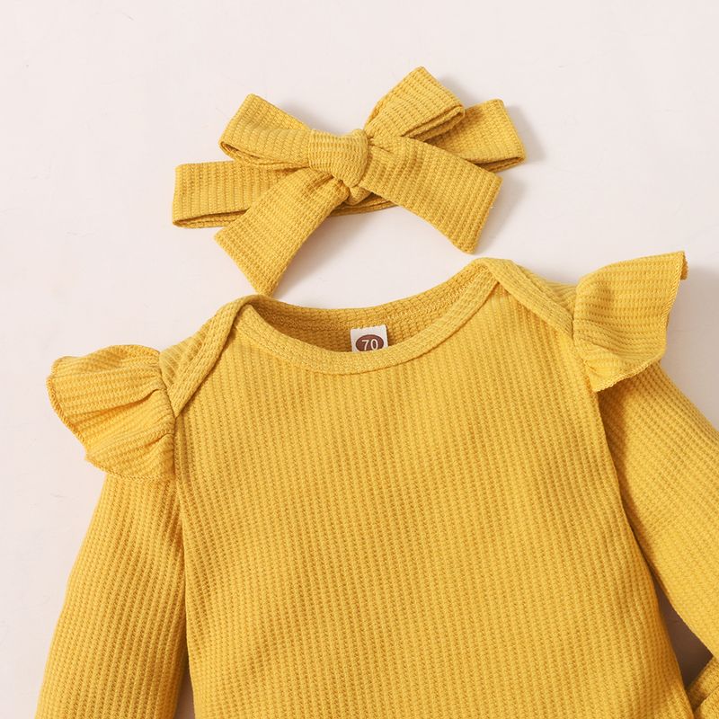 Mother & Kids Solid Color Long Sleeved Trousers Suit_voghion.com