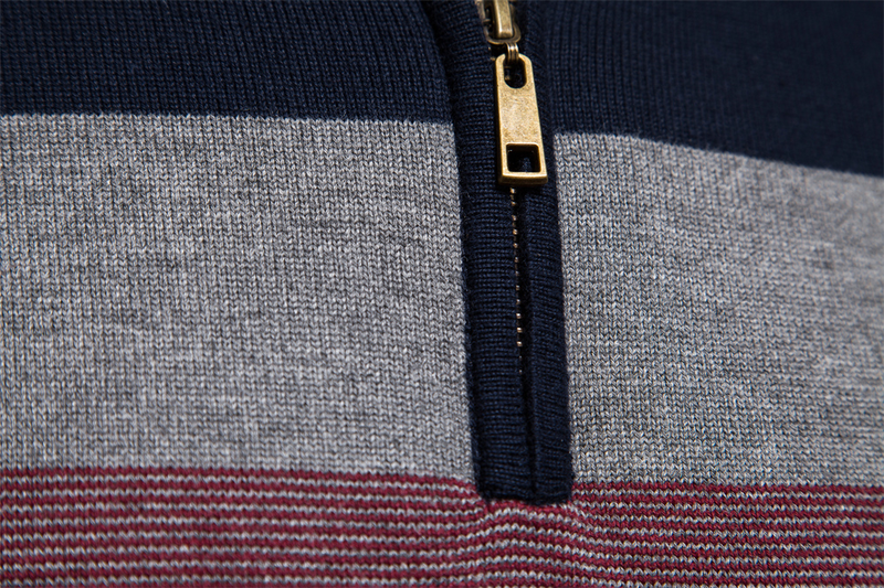 Men's Cotton Sweater With Crochet Collar, Crochet Collar, Quarter Zipper, Sweater, Autumn And Winter, Warm, Social Leisure Sweater For Men_voghion.com