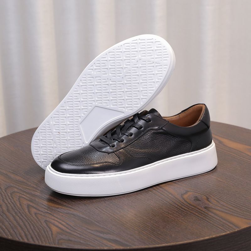 New Style 2025 New Breathable Leather Sneakers High-End Trendy Versatile Fashion Light Luxury Casual Men's Shoes_voghion.com