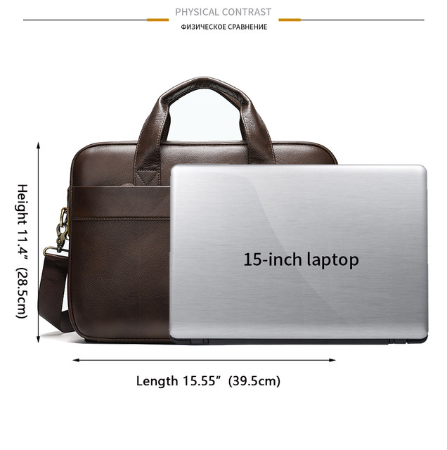 WESTAL Borsa da uomo in vera pelle Cartella da uomo per laptop 14 Messenger Borsa da uomo in pelle Portafoglio da lavoro per documenti A4 7022_voghion.com