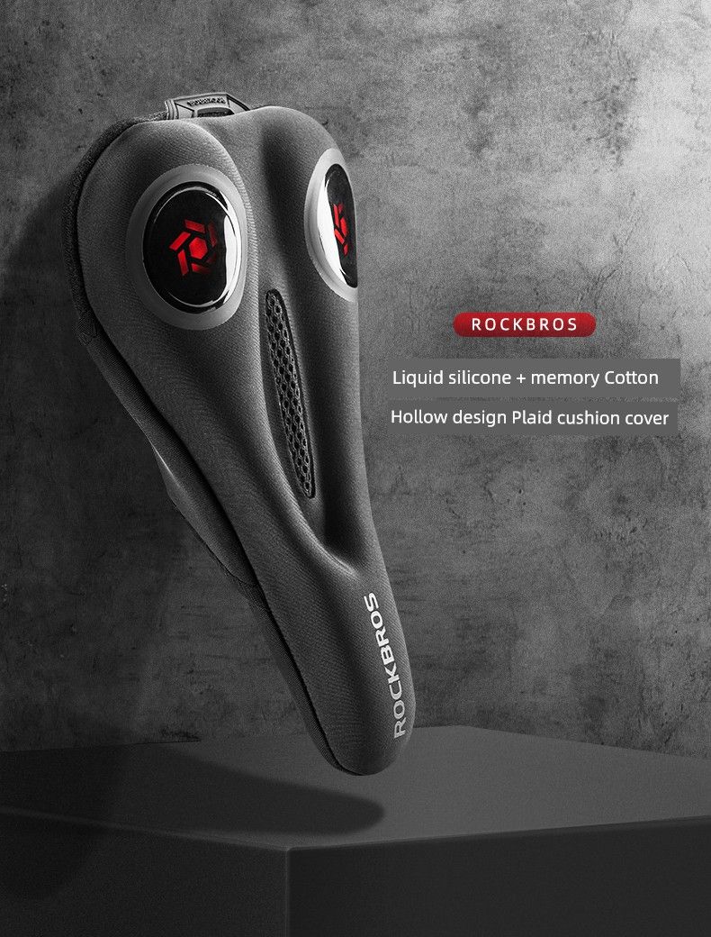 Rockbros Cykelkudde Mountainbikeöverdrag Rutigt Memory Foam Silikon Sadel Sleeve Mjuk Utrustning_voghion.com