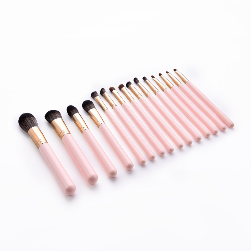 15 pcs makeup brush set, brush tip, wooden handle, powder, makeup tool set, beauty tool GUJHUI_voghion.com