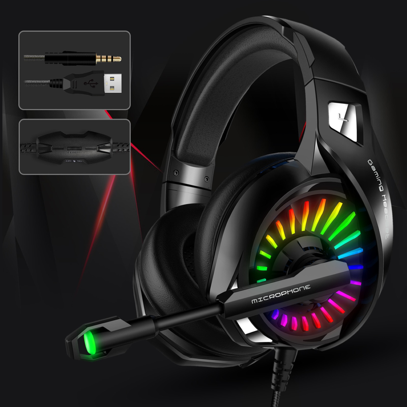 Wired Headset Noise Reduction Immersive Universal 7.1 Sound Track PC Gaming Headphone for Doing Sports_voghion.com