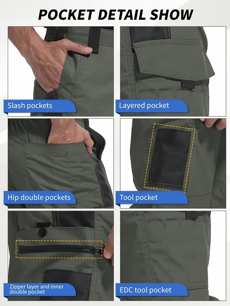 Pantaloni cargo tattici elastici da uomo 2025, taglie forti, per escursionismo, pesca, lavoro, pantaloni impermeabili multitasche per uomo_voghion.com