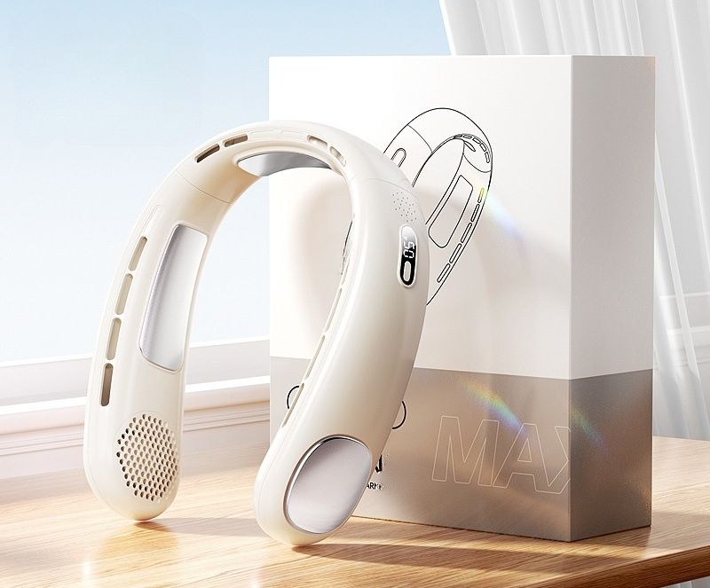Five-Speed Bladeless Cooling Strong Wind Lazy Portable Rechargeable Long Battery Life Neck Hanging Fan_voghion.com